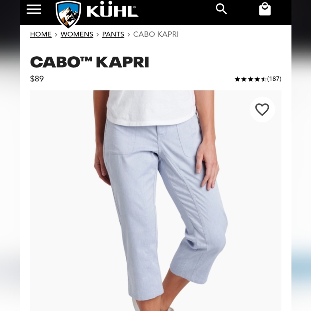 Kuhl Women's Blue Iris (Soft Blue Gray) CABOtm Kapri Size 8 - Picture 12 of 12